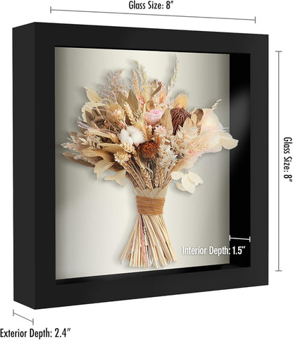 Americanflat 12x16 Shadow Box Frame with Polished Plexiglass - Silhouette Collection - Large Shadow Box Display Case for Tabletop and Wall Display - Black with Soft Felt Back