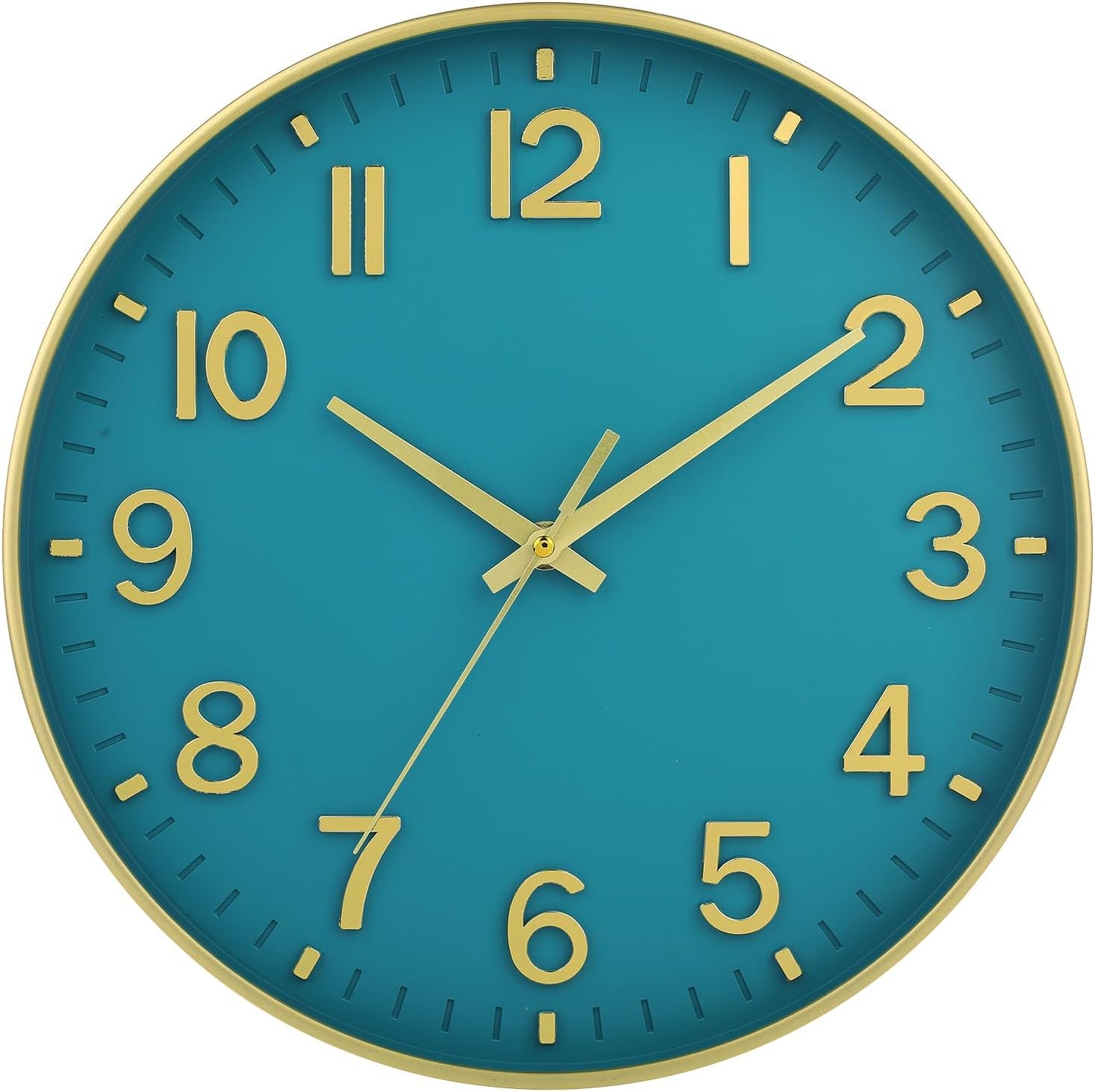 HZDHCLH Wall Clocks Battery Operated,12 inch Silent Non Ticking Modern Wall Clock for Living Room Bedroom Kitchen Office Classroom Decor (Olive Green and Gold)