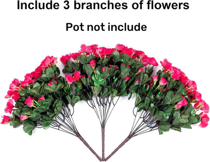 Ivydale Artificial Fake Flowers Plants for Outdoor Outside Spring Decor, Faux Silk Yellow Camellia UV Resistant Look Real for Planter Pot Porch Patio Balcony Garden Yard, 3 Large Bundles