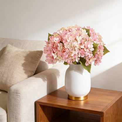 Kimura's Cabin 6pcs White Hydrangea Artificial Flowers Silk Fake Hydrangeas Faux Hydrangea Flowers with Stems for Wedding Bouquets Arrangement Home Table Centerpieces Baby Shower Party Decoration