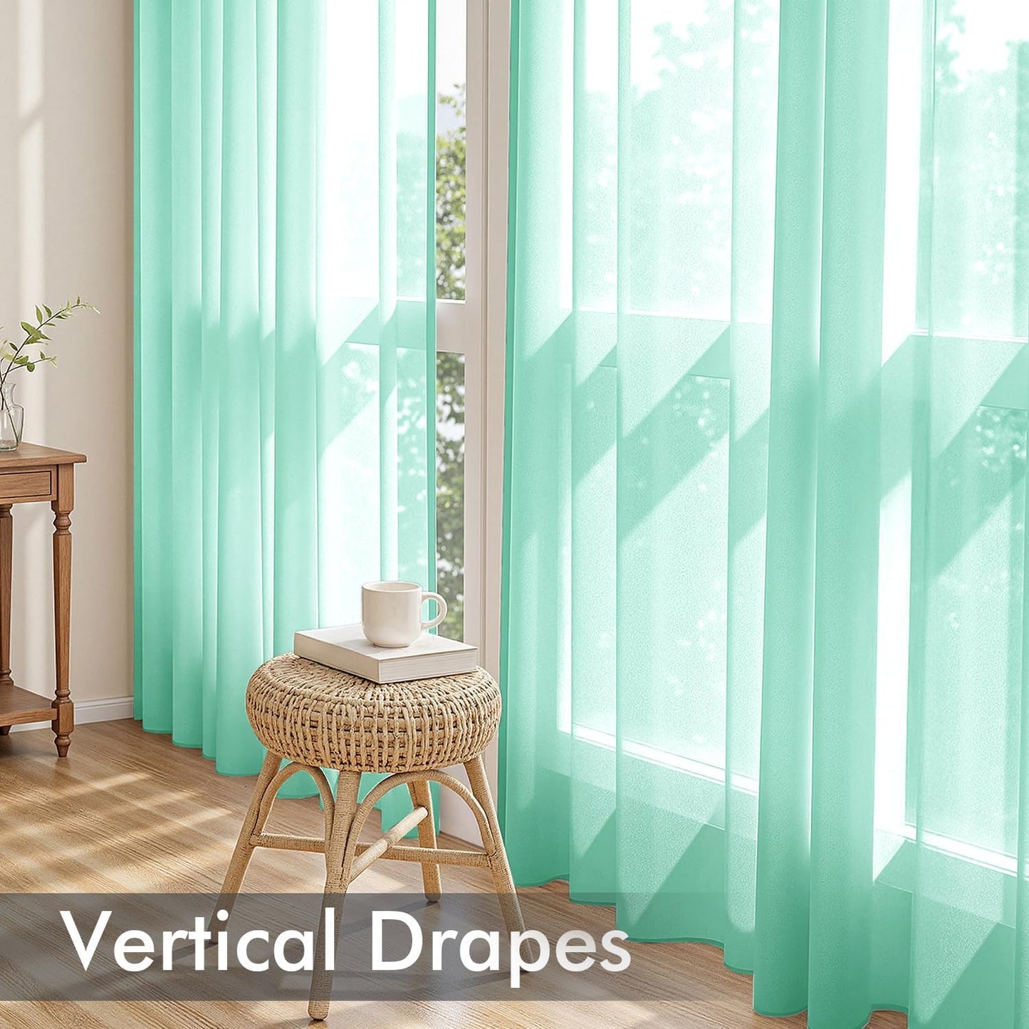 MIULEE White Sheer Curtains 84 Inches Long, 4 Panels Set, Light Filtering Rod Pocket Voile Drapes for Living Room and Bedroom, Airy Soft Fabric Window Treatments, 42 x 84 Inches
