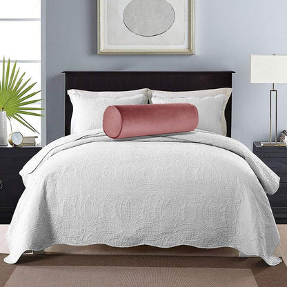 Tinbolunce Memory Foam Roll Pillow for Knee/Leg/Neck - Full Moon Bolster/Round Cylinder Pillow for Sleeping on Side or Back - Removable Cooling Cover Length 18" x 6" Diameter (Navy Blue)