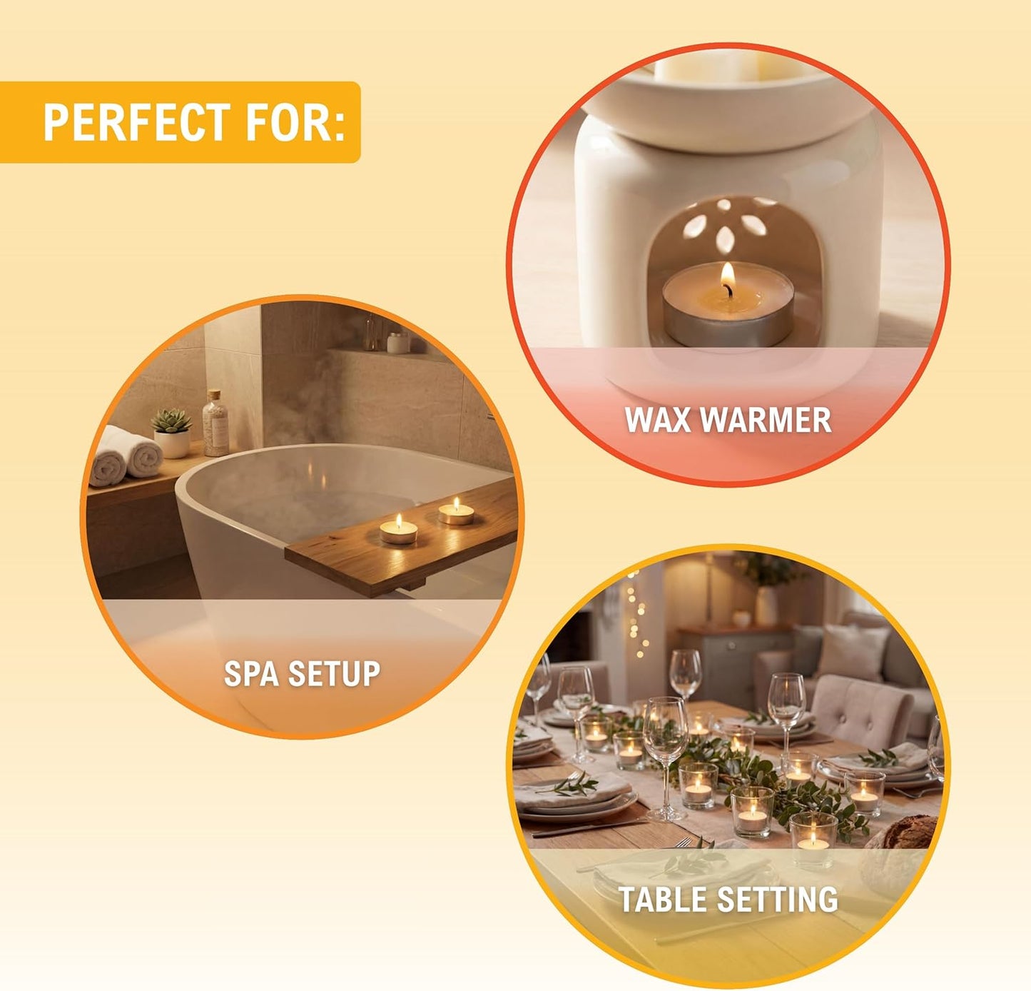 PAMI Premium 50 Pack Long-Lasting Tealight Candles - Unscented with 2.5 Hours Burning Time- Paraffin Tealights with Beautiful Flame- Round Candles Perfect for Votive Candle Holders
