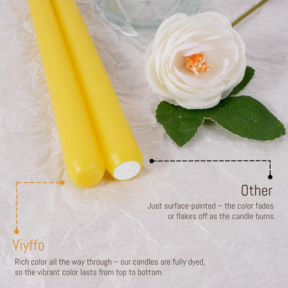 Viyffo Taper Candles, 12 Inch, 12 Pack, Brown – Unscented, Smokeless Design, Up to 8-Hour Burn – Tall Candlesticks for Table Decor, Weddings & Dinners