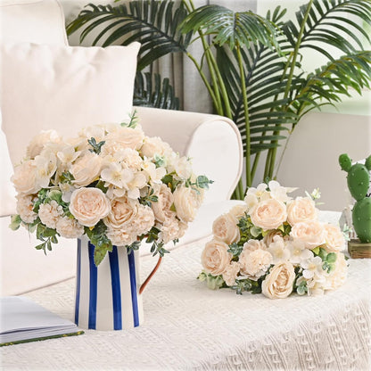 MARTINE MALL 2 Packs Peonies Artificial Flowers, Light Pink Artificial Peonies, Silk Peonies Flowers Fake Peonies Artificial Flowers Peonies Bouquet for Centerpiece Table Wedding Party Home Decor