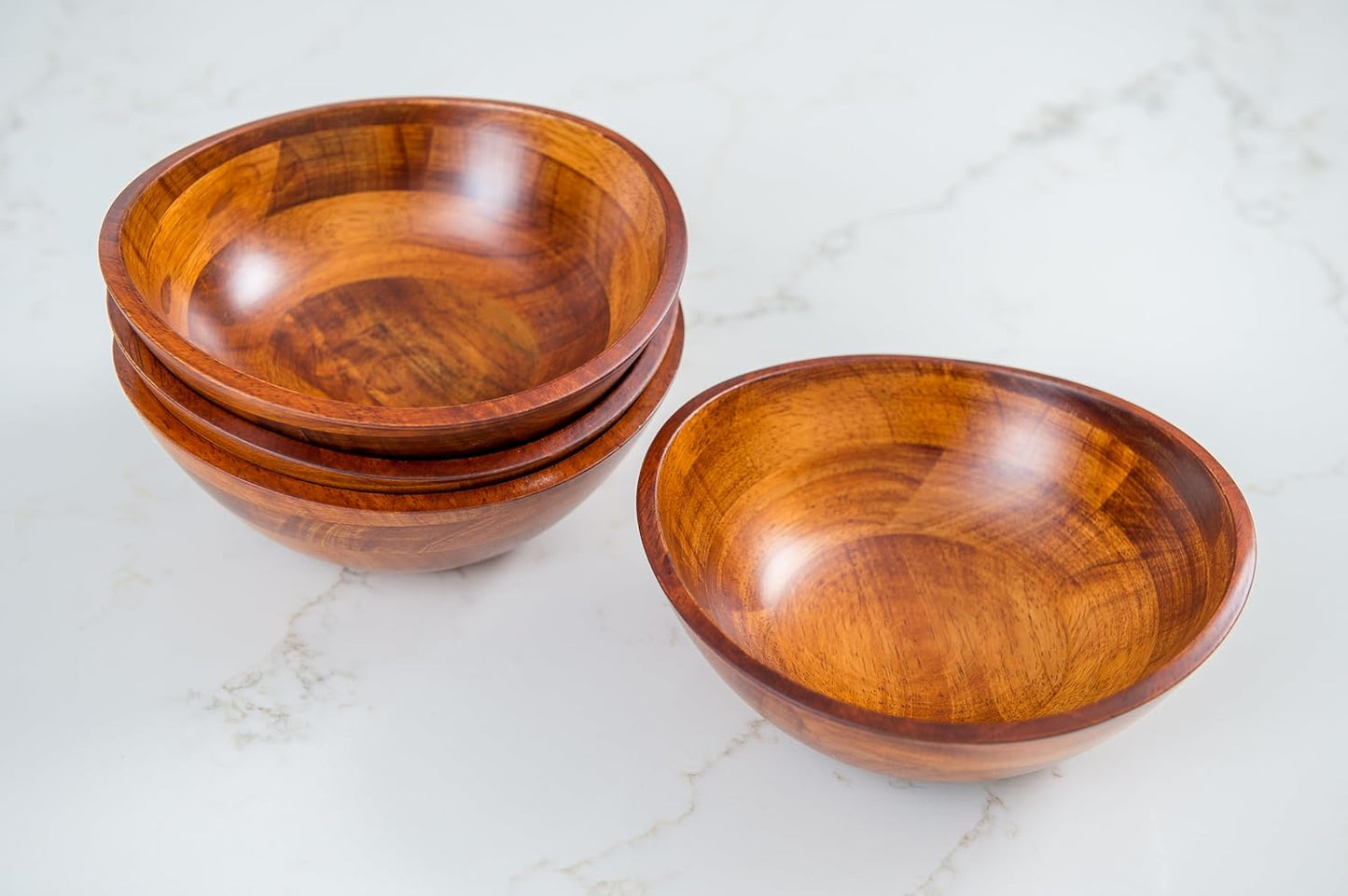 Lipper International Cherry Finished Wavy Rim Beechwood Serving Bowl for Fruits or Salads, Matte, Small, 7.5" x 7.25" x 3", Single Bowl, 30.43Fl oz