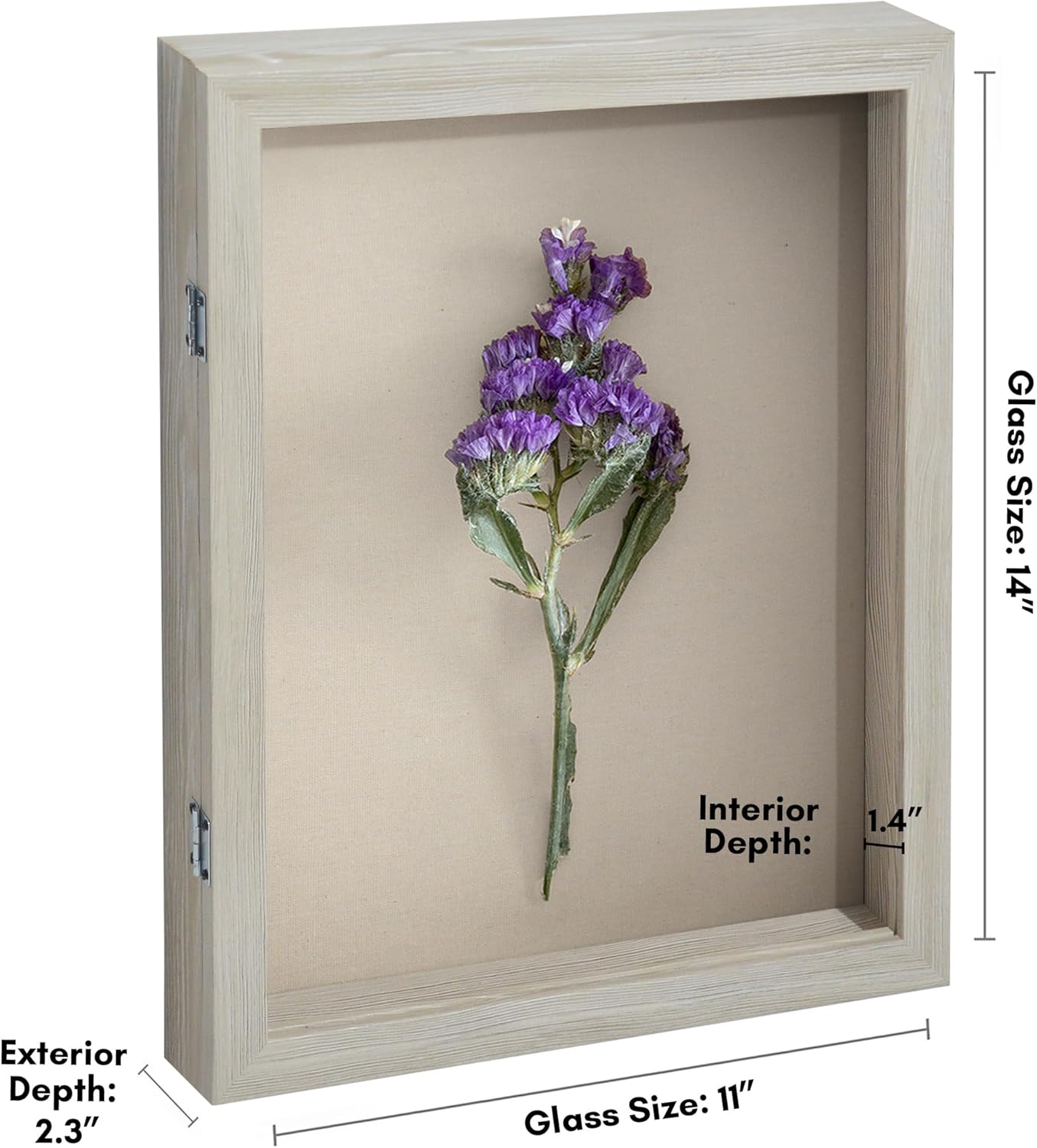 Americanflat Front Opening 11x14 Shadow Box Frame with Shatter-Resistant Glass - Silhouette Collection - Shadow Box Display Case for Tabletop and Wall Display - Black