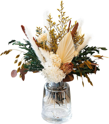 Blush Pink & Burgundy Dried Flower Bouquet, Cream Pampas Grass with Sage Green & Eucalyptus, Boho Dried Flowers for Wedding, Home Décor