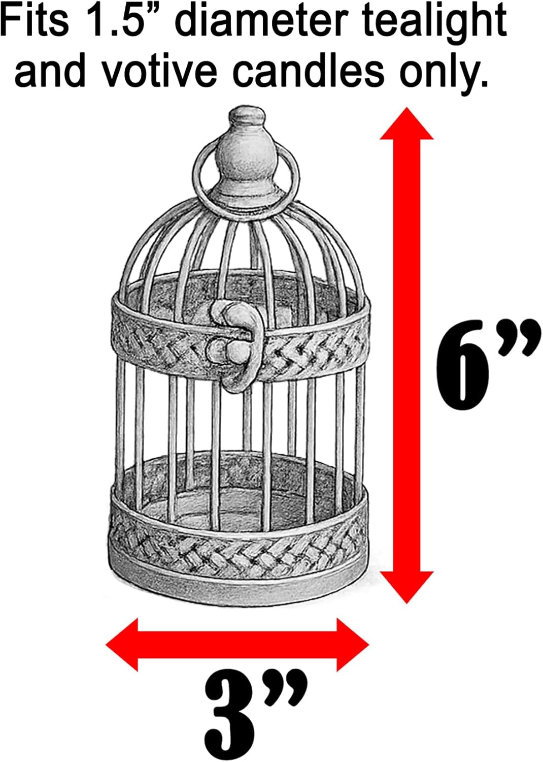 Vela Lanterns Bird Cage Decor Candle Holder Lantern Decorative Wedding Table Centerpiece Decorations, White, Small, Set of 4