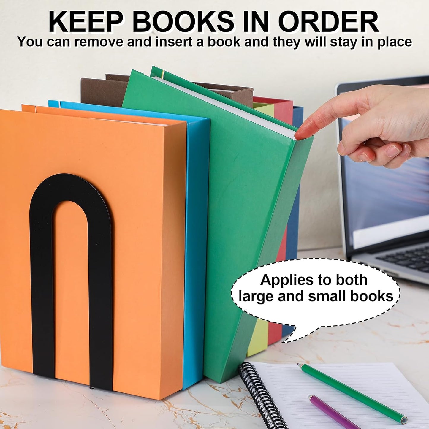 Chunful 12 Pcs Modern Metal Book Ends for Shelves Decorative Small Bookends Book Shelf Organizer Minimalist Design Stopper to Hold Books for Home Office (Gold,5.5 * 3.75 * 2.25inch)