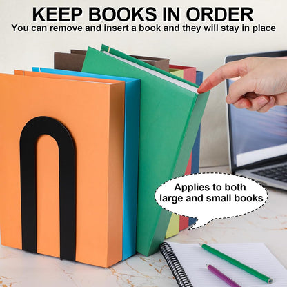 Chunful 12 Pcs Modern Metal Book Ends for Shelves Decorative Small Bookends Book Shelf Organizer Minimalist Design Stopper to Hold Books for Home Office (Gold,5.5 * 3.75 * 2.25inch)