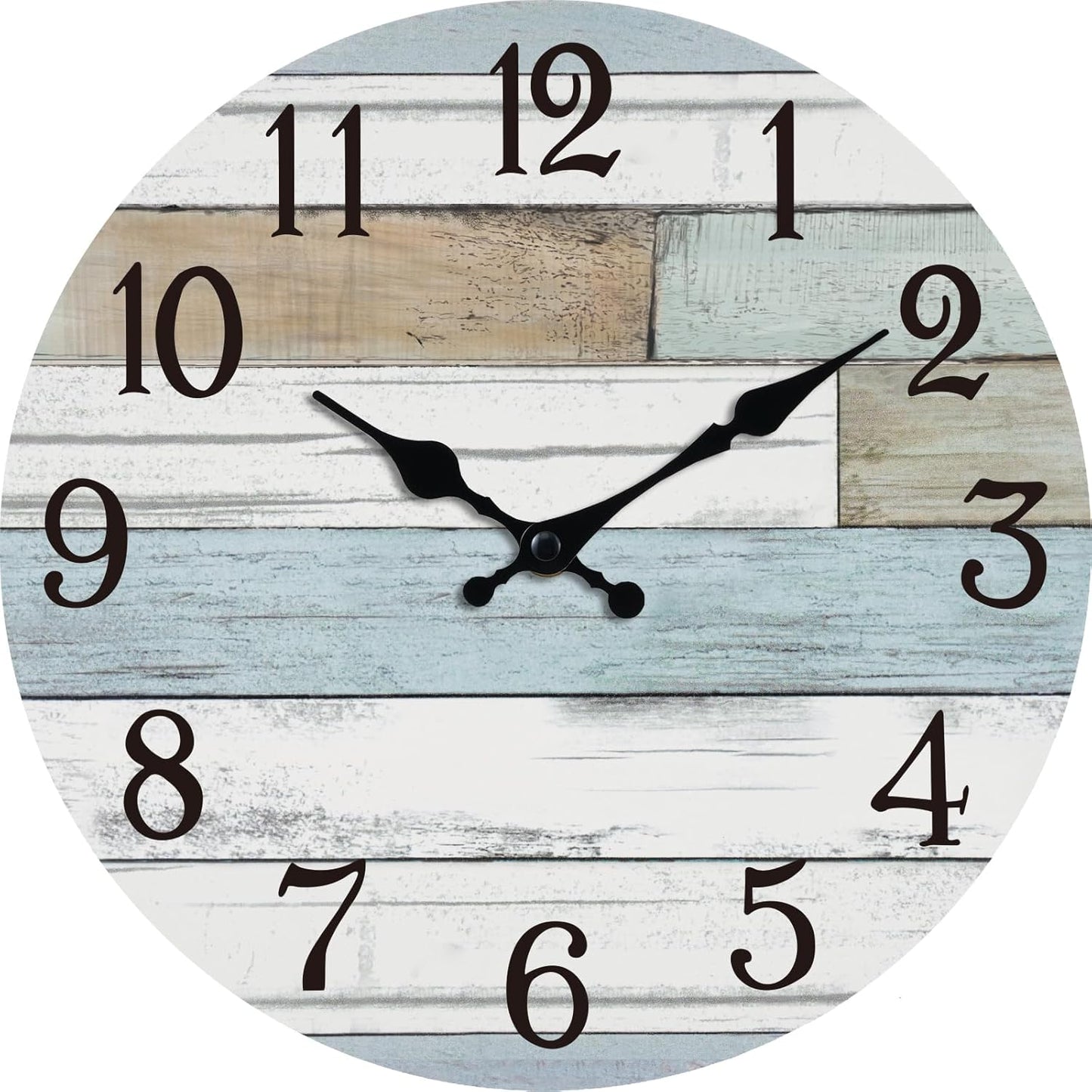 KECYET Wall Clock Battery Operated 8 Inch Silent Non Ticking Coastal Design Country Rustic Retro Decorative for Bathroom Kitchen Living Room Bedroom