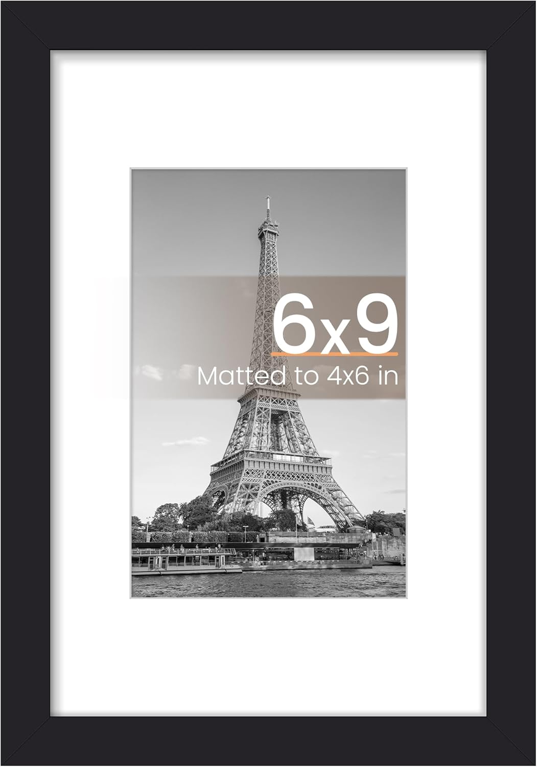upsimples 8x10 Picture Frame, Display Pictures 5x7 with Mat or 8x10 Without Mat, Wall Hanging Photo Frame, Black, 1 Pack - Colors B