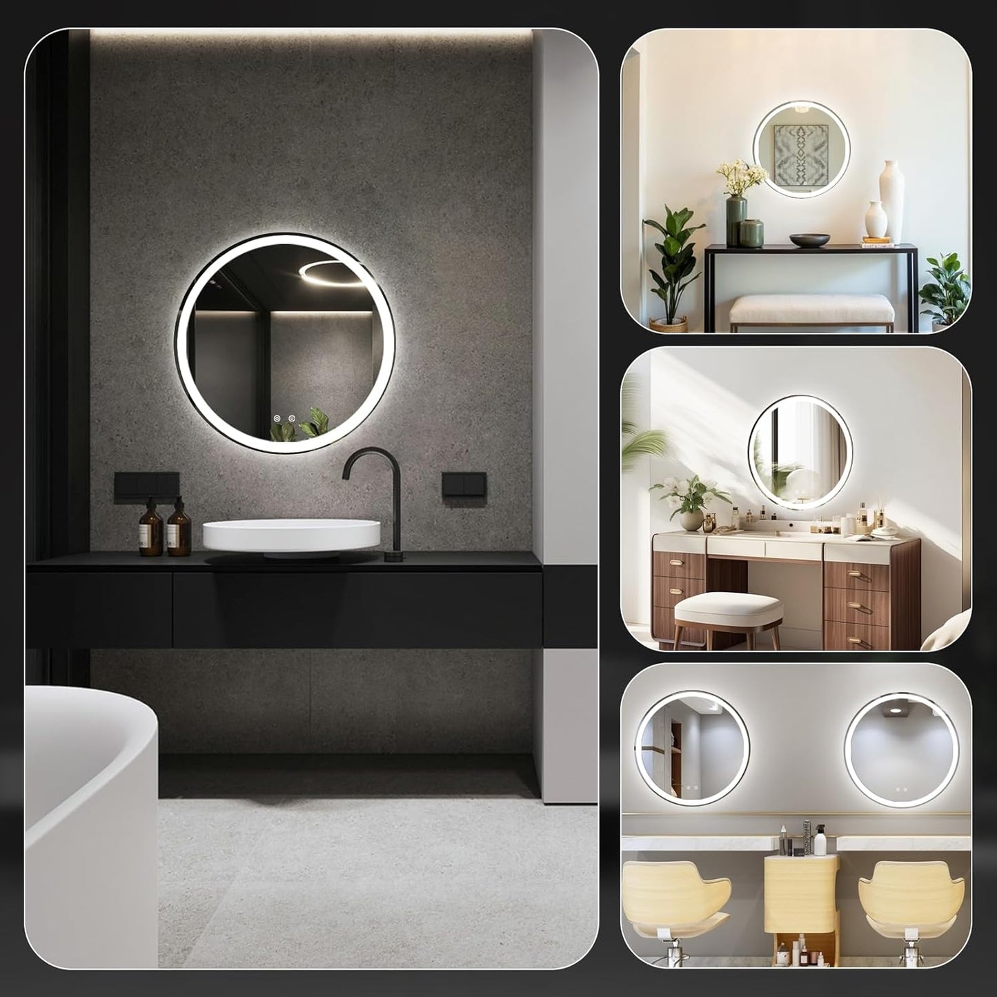 NEWBULIG 20IN Round Bathroom Wall Mirror, Modern Vanity Mirrors for Over Sink, HD Glass Decorative for Entryway, Bedroom & Living Room, Gold