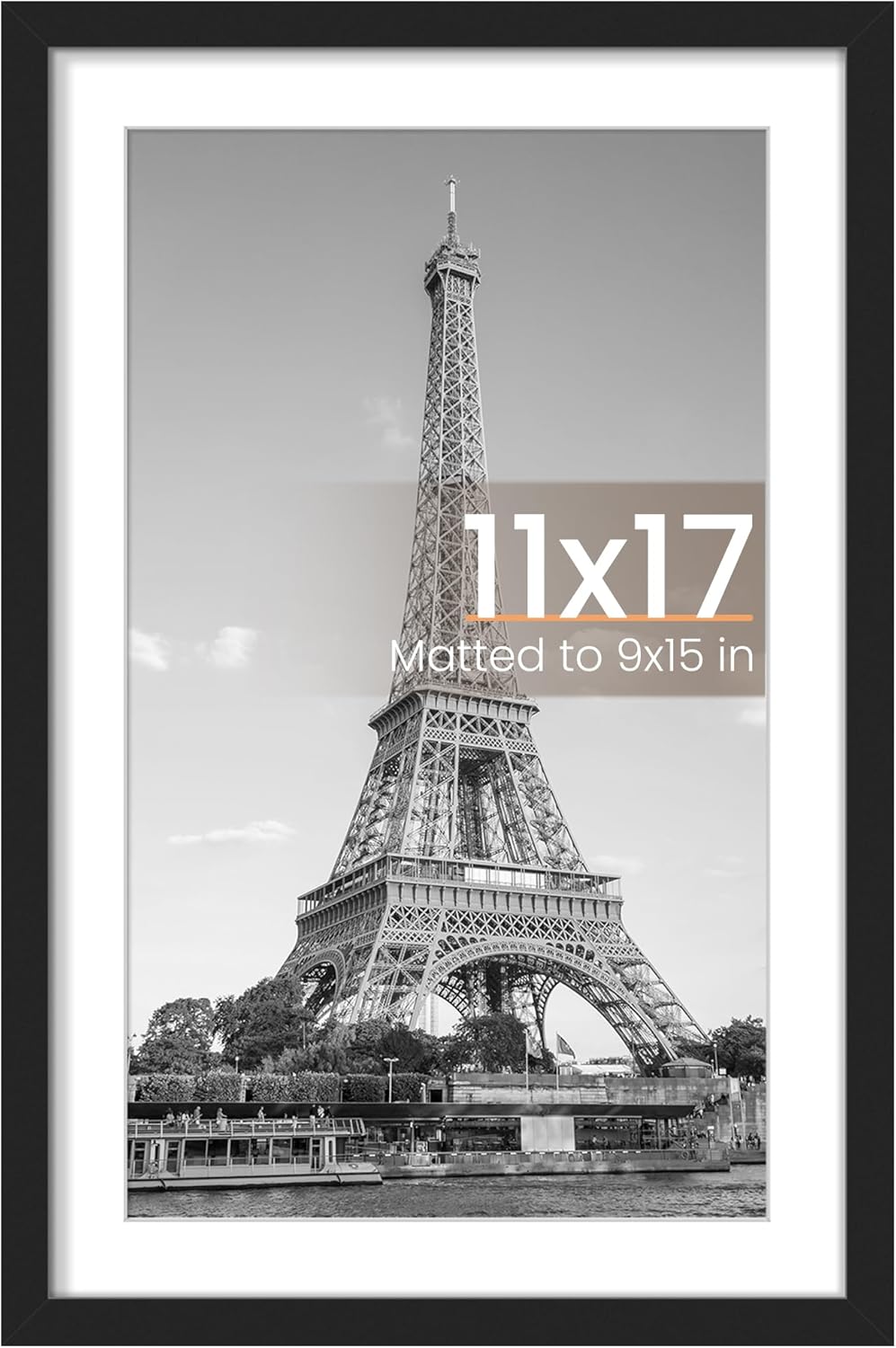 upsimples 8x10 Picture Frame, Display Pictures 5x7 with Mat or 8x10 Without Mat, Wall Hanging Photo Frame, Black, 1 Pack - Colors B