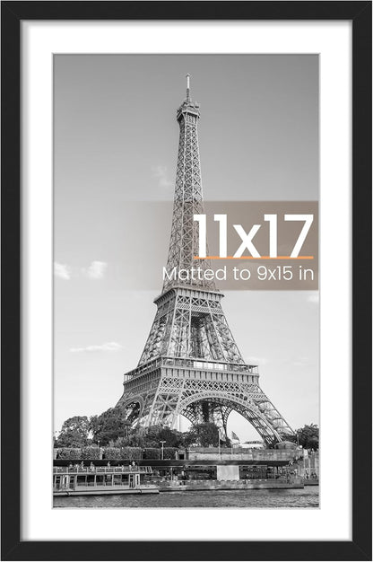 upsimples 8x10 Picture Frame, Display Pictures 5x7 with Mat or 8x10 Without Mat, Wall Hanging Photo Frame, Black, 1 Pack - Colors B