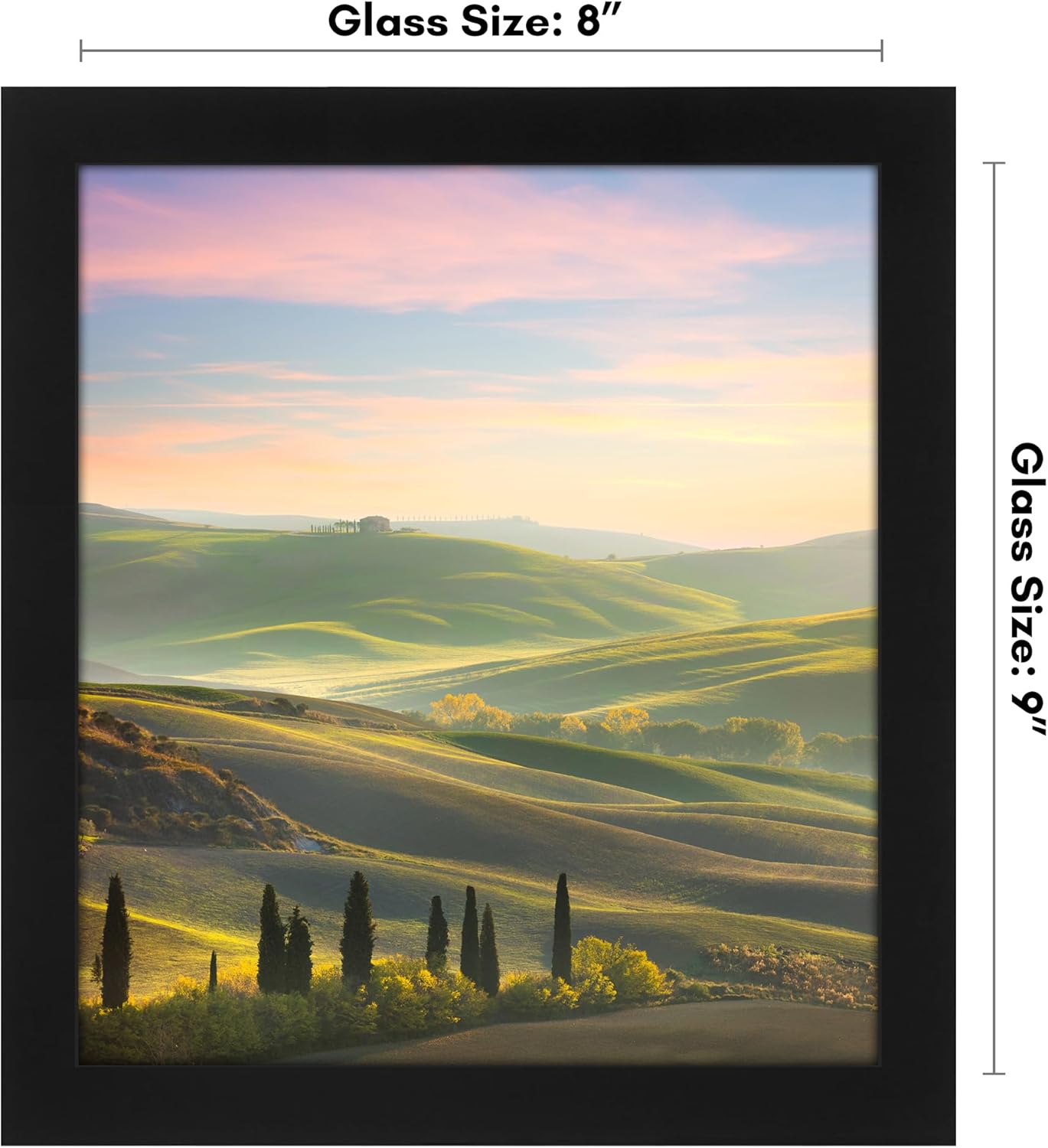 Americanflat 12x18 Poster Frame with Shatter-Resistant Glass - Signature Collection - Gallery-Style Frames Made of Engineered Wood - Photo Frame for Wall Display - Black - Colors B