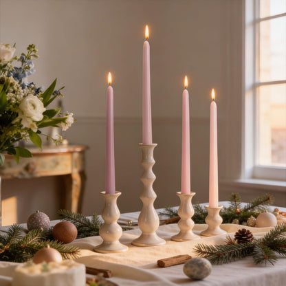 Viyffo Taper Candles, 10 Inch, 4 Pack, Olive Glow – Unscented, Dripless & Smokeless Design, Up to 8 Hour Burn – Long Tall Taper Candlesticks for Wedding, Dinner & Home Decor