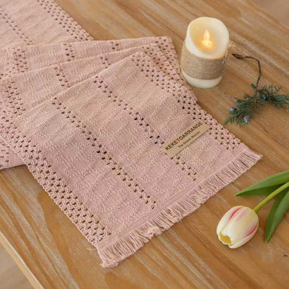 Keketoarrange Boho Sage Green Table Runner for Summer Home Decorations 12x72 Inches Farmhouse Small Macrame Woven Burlap Rustic Coffee Dresser Dining Kitchen Centerpiece Bohemian Decor