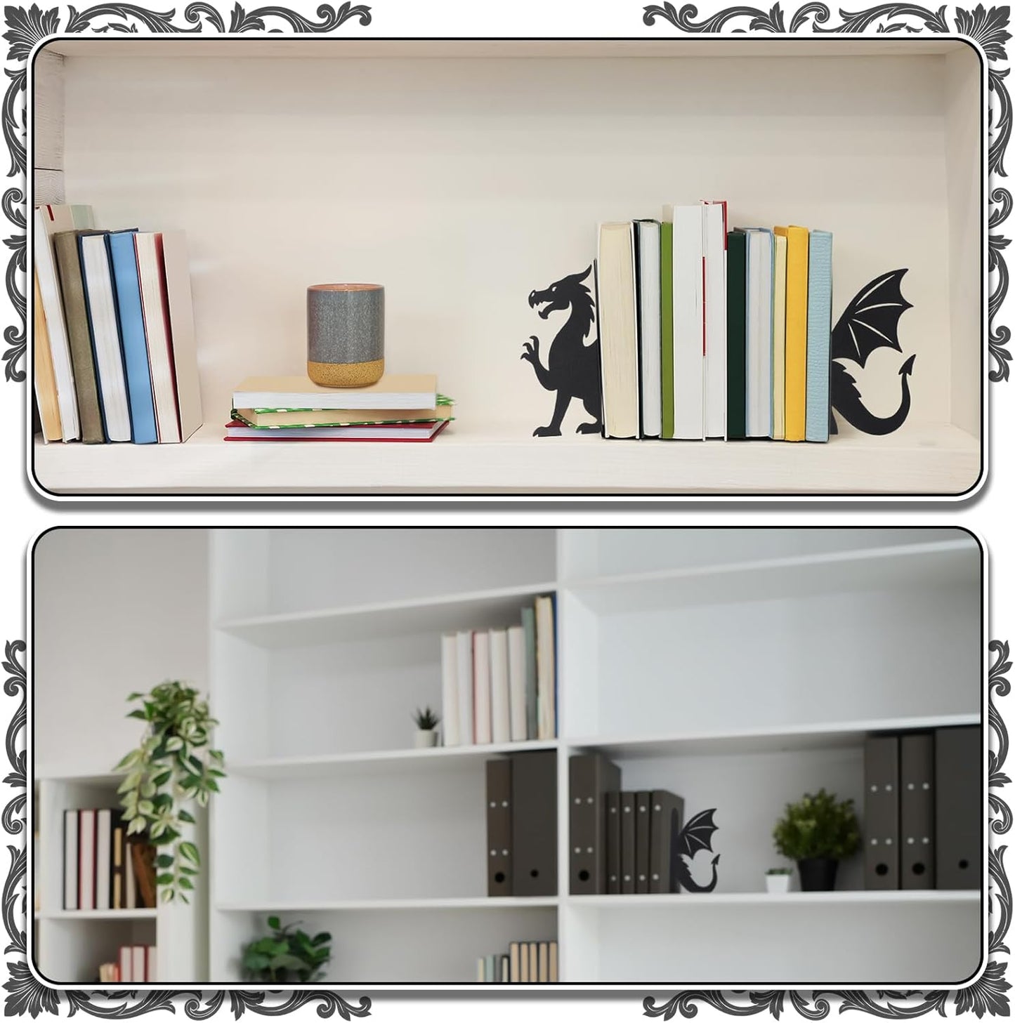 Geelin Peeping Cat Metal Bookends Set of 2 Cute Book Ends for Shelves Decorative Bookshelf Home Office Desk Bookshelf Decor Gift for Cat Lovers and Reading Enthusiasts