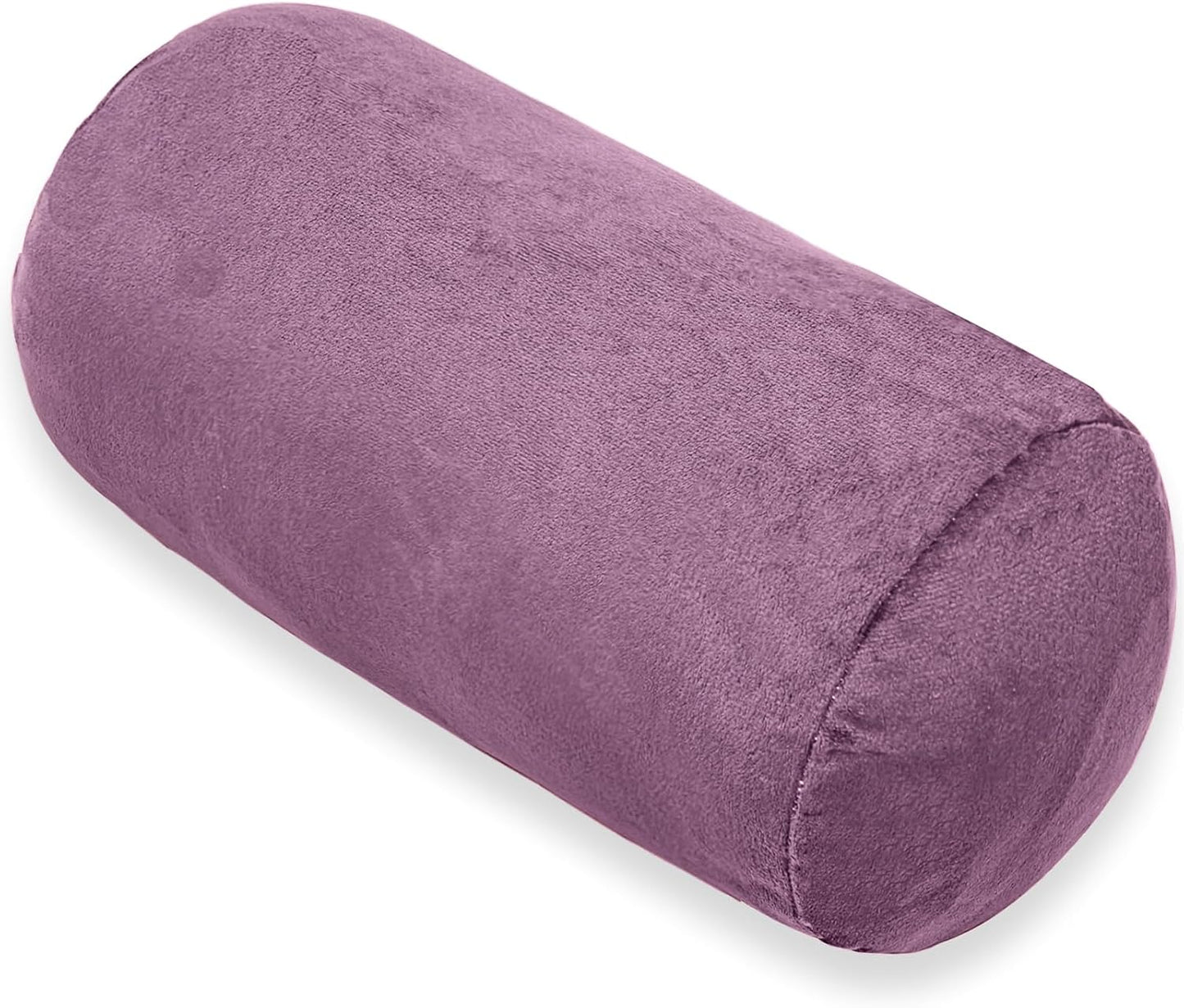 1 MIDDLE ONE Round Cylinder Bolster Pillow with Removable Velvet Cover, Tube Roll Cervical Pillow for Head, Neck, Back and Legs Support, 13" x 6", Grey