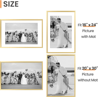 upsimples 8x10 Picture Frame, Display Pictures 5x7 with Mat or 8x10 Without Mat, Wall Hanging Photo Frame, Black, 1 Pack - Colors A