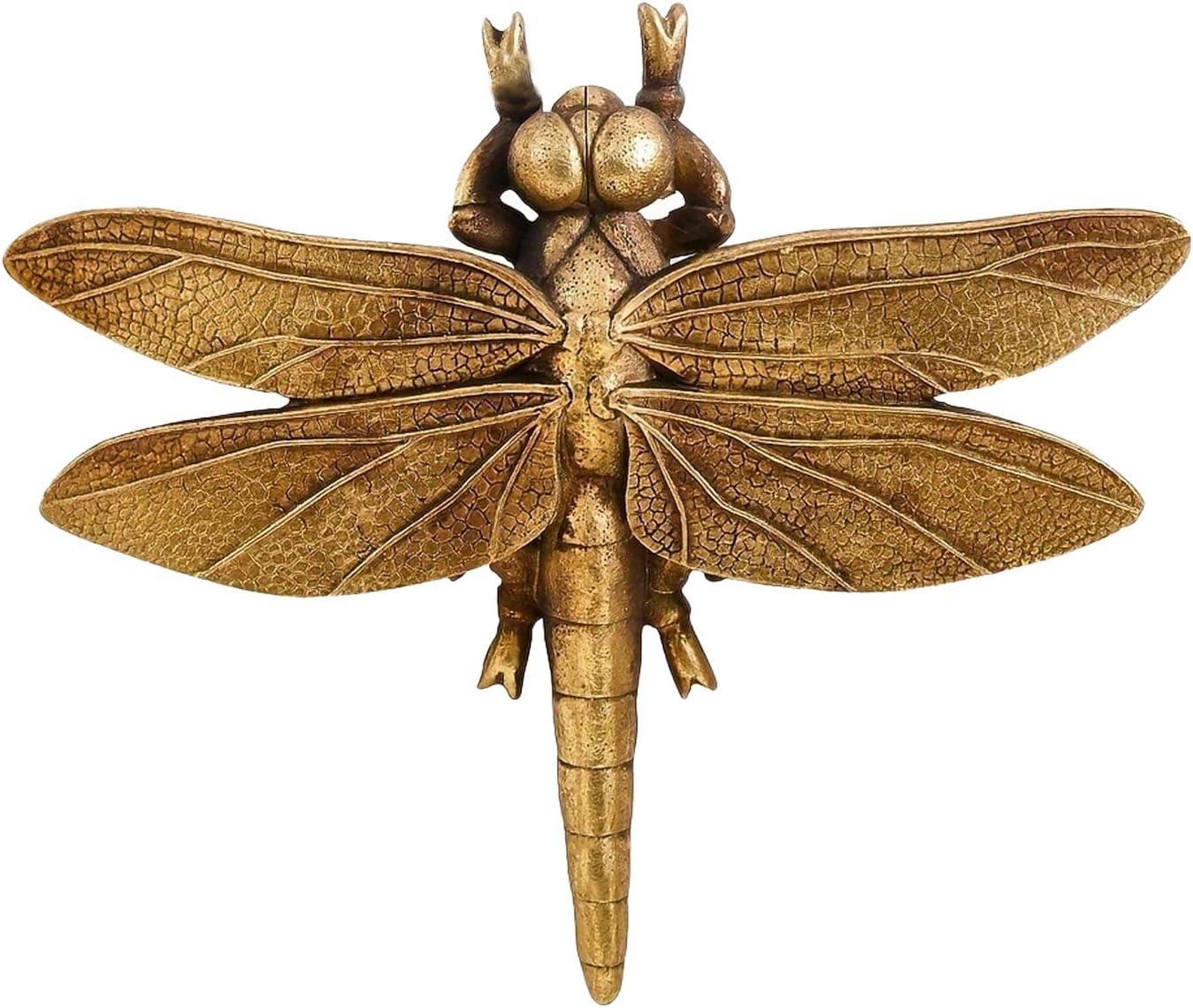 Gold Bee Figurines, 3D Hanging Honey Bee Wall Sculpture, Golden Resin insect Wall Mounted Decoration, Artwork Decor for Living Room (Antique Gold)