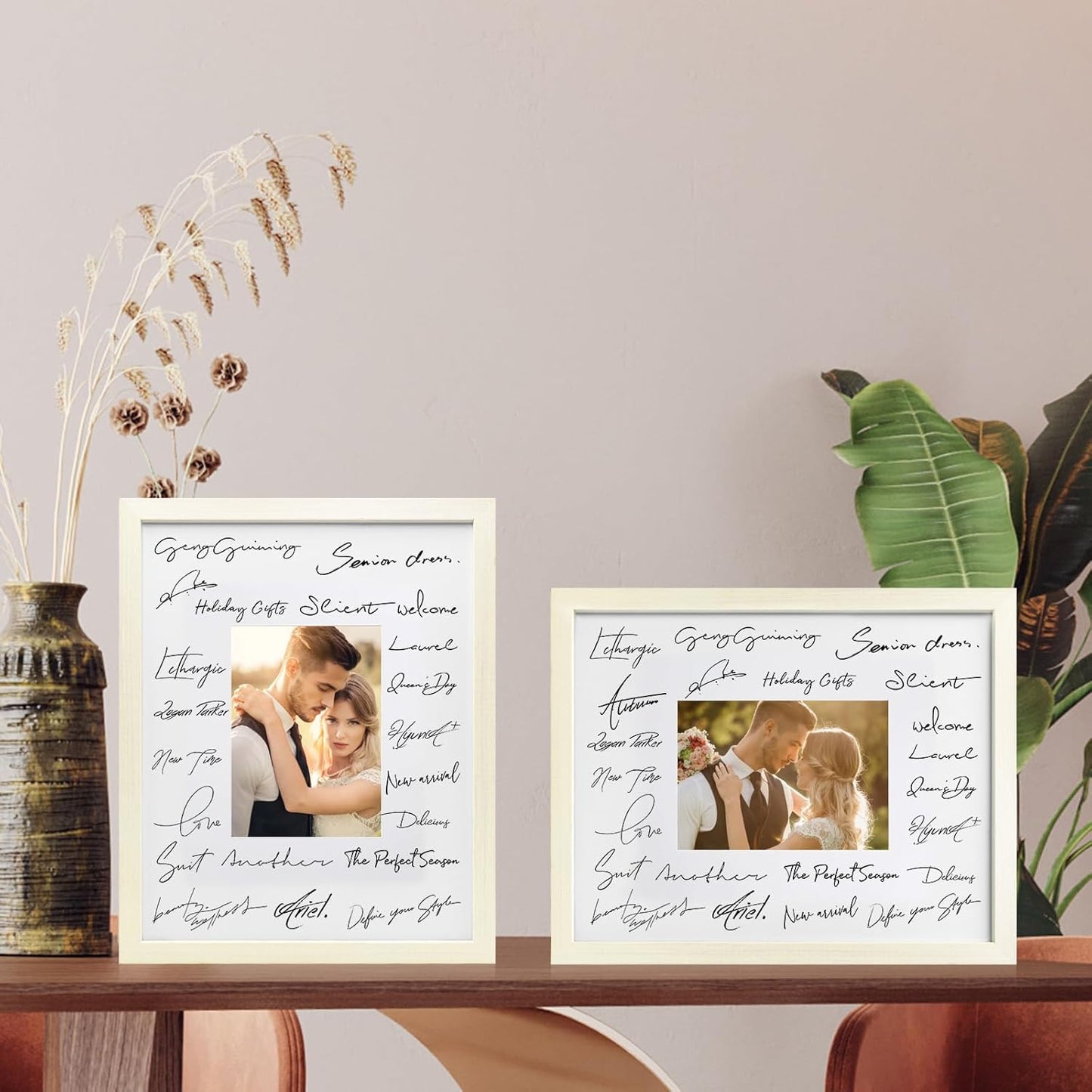 Egofine 8x10 Picture Frames Set of 4, Made of Solid Wood Covered by Plexiglass 4x6 and 5x7 with Mat or 8x10 without Mat, for Table Top Display and Wall Mounting Photo Frame Black
