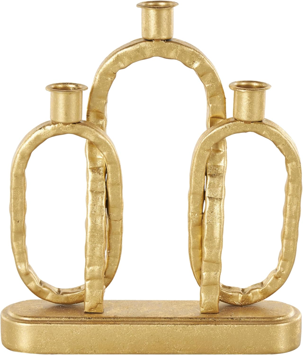 Deco 79 Metal Abstract Decorative Candle Holder Mushroom Inspired Candle Stand, Set of 2 Candlestick Holder 11", 14"H, Gold