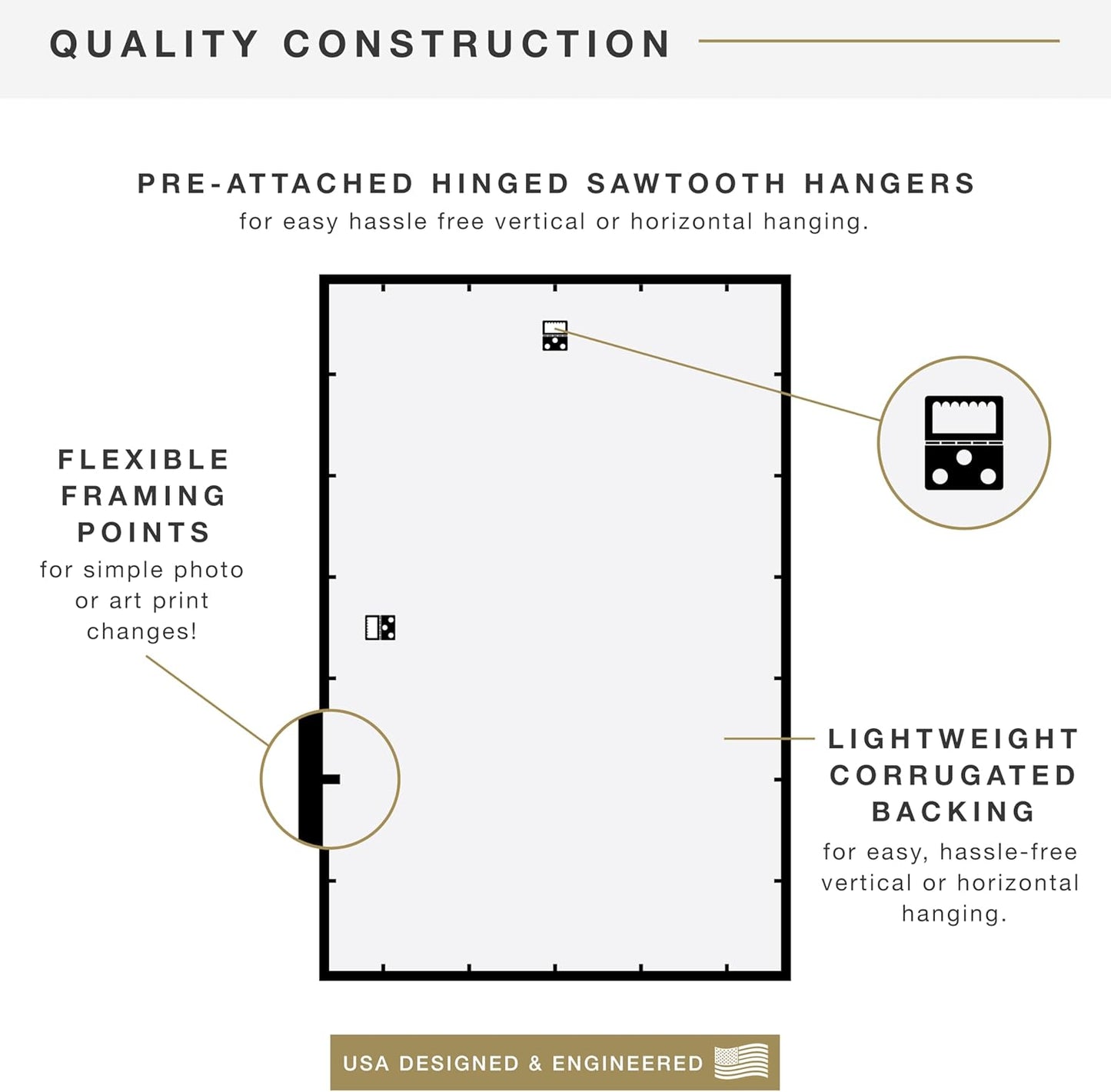 MCS Trendsetter 24x36 Poster Frame Black High-Gloss, Vertical & Horizontal Wall Hanging Large Picture Frame for Photos, Posters & Art Prints (1-Pack)