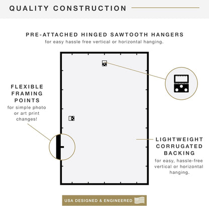 MCS Trendsetter 24x36 Poster Frame Black High-Gloss, Vertical & Horizontal Wall Hanging Large Picture Frame for Photos, Posters & Art Prints (1-Pack)