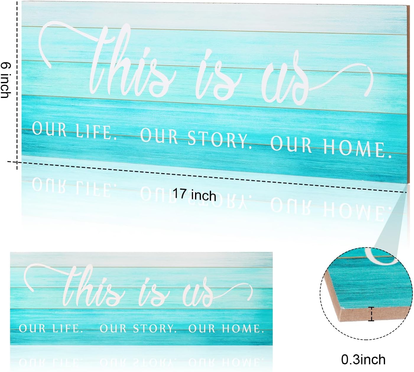 Jetec This Is Us Wall Sign Wooden Family Wall Plaques Inspiration Sign Farmhouse Entryway Rustic Plaques Art with Quotes for Living Room Bedroom Christmas Decorations(Antique White)