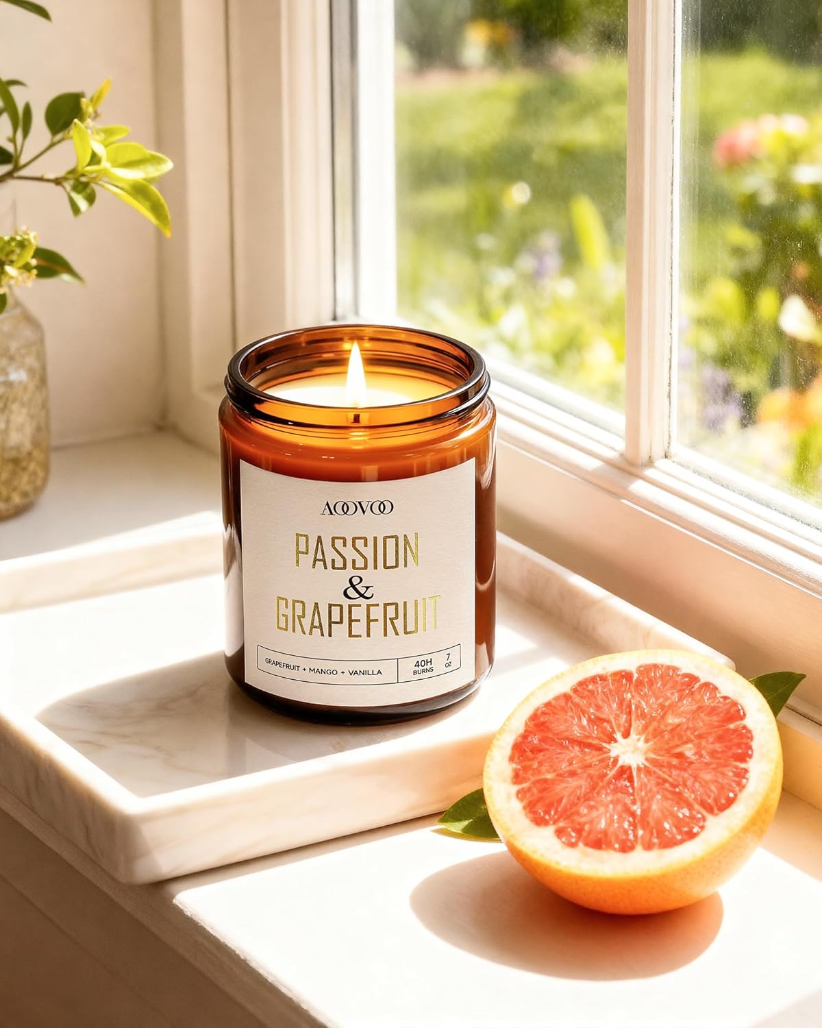 AOOVOO Scented Candles - 4PC Candle Set, 36 oz Soy Candles, Soy Candle for Home Scented, Lavender/Vanilla/Eucalyptus/Sage