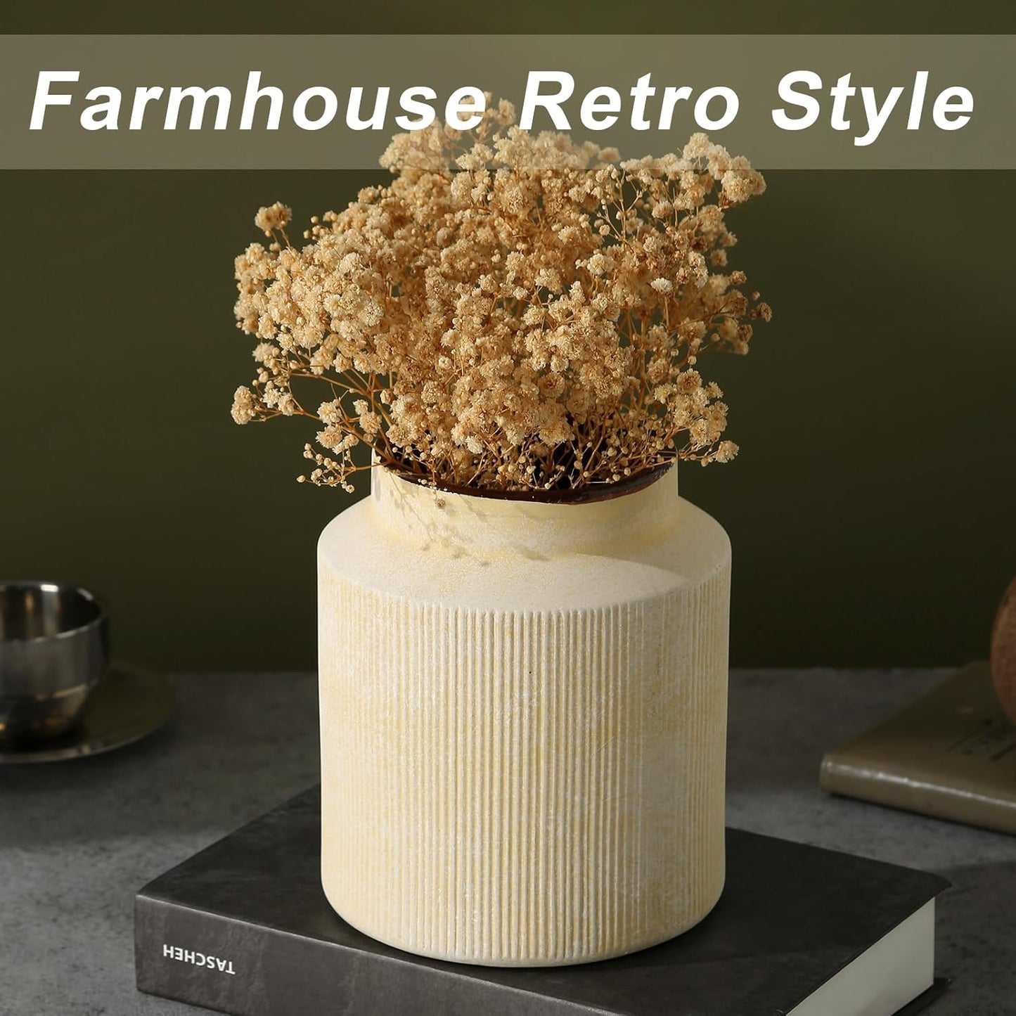 Rustic Vases for Home Decor. Ceramic Vase for Dining Table Decor. Terracotta Decorative Vase 6.1IN. ZSHLXM
