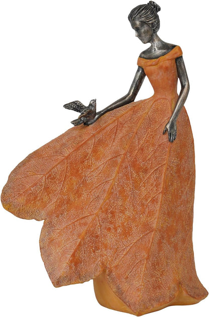 Guichifun Fairy Statue Collection Home Decoration - Leaf Angel Girls Resin Modern Table Decor for Living Room Office Sculpture Decor for Women Indoor Rustic Figurines Gift 5 x 3 x 7.5 Inch