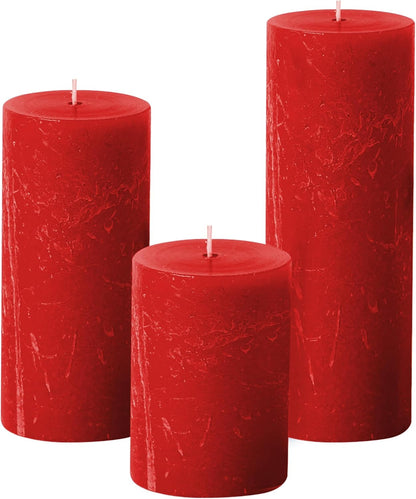 Simply Soson 3x6 inch Ivory Pillar Candles Set of 3, Rustic Texture, Unscented Ivory Candles, Dripless Candles, 3 inch Pillar Candles Ideal as Wedding, Parties, Spas, Dinner, Home Decoration, Church