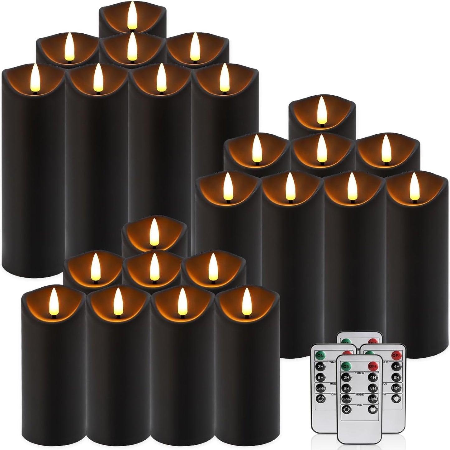 48- Pack of 3 Sizes of LED Flameless Candles.This Candle is Suitable for café, Fancy Restaurant, Bookstore and Other Scenes to Create a Relaxing and Romantic Atmosphere.