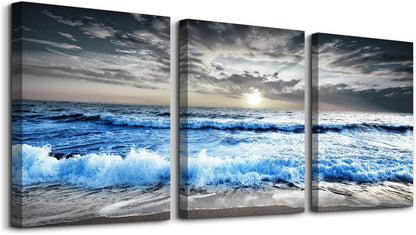 MHARTK66 Wall Art for Living Room Modern Wall Decor for Bedroom Office Decor Abstract Mountain Forest Landscapes Ink Painting 3 Piece Framed Canvas Art Prints Ready to Hang Wall Pictures Home Decor