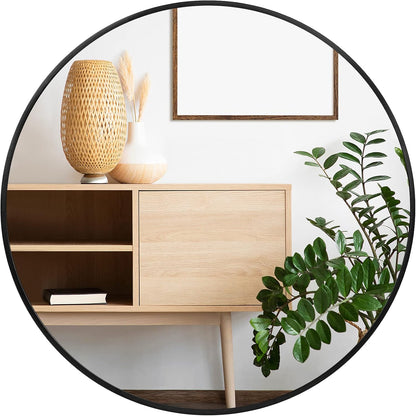 Fabuday Black Circle Mirror for Wall 20 inch - Round Mirrors for Bathroom, Entryway, Living Room, Hallway, Bedroom Decor, Small Matte Framed