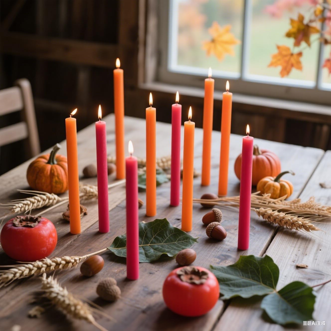 12-Pack Earth Tone Taper Candles, 10 Inch Unscented Dripless Candlesticks, Long-Lasting Burn Time of 7-8 Hours, Perfect for Fall Harvest Halloween Thanksgiving Dinners Parties and Home Décor