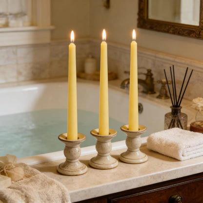 12-Pack Olive Green Taper Candles, 10 Inch Unscented Dripless Candlesticks, Long-Lasting Burn Time of 7-8 Hours, Perfect for Christmas Home Décor Spring and St. Patrick's Day