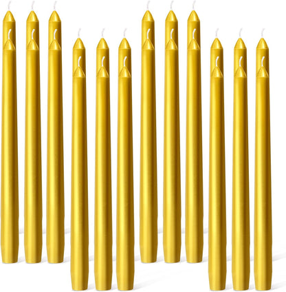 Everymoment Ivory Taper Candles - 4 Pack 10 Inch Candlesticks - Dripless & Smokeless Tapered Candle 8 Hours Unscented Cream Candle Sticks - Perfect for Wedding Holiday Dinner Party Home Decor