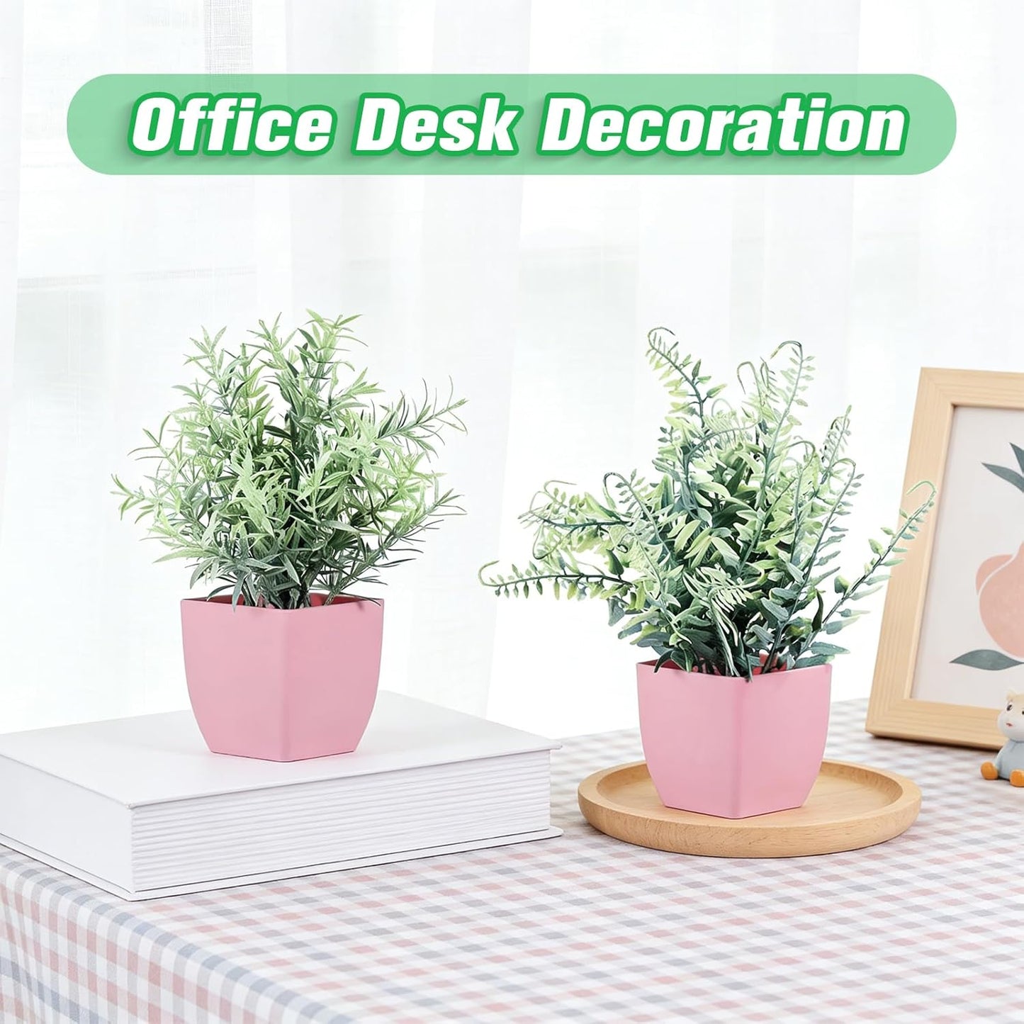 4pcs Fake Small Plants, Artificial Greenery Potted Plant for Home Office Decor, Small Faux Gray Grass Eucalyptus for Bathroom Plants Decoration, Mini Plant Potted Table Shelf Decoration