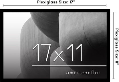 Americanflat 24x36 Poster Frame with Polished Plexiglass - Streamline Collection - Thin Border Picture Frame for Wall Display - Hanging Hardware Included - Black - Colors A