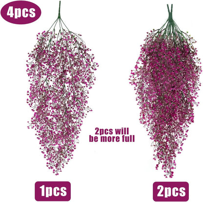 RECUTMS Fake Hanging Plants Artificial Ferns for Outdoor Hanging Faux Plants Vine Ivy Faux Fern Hanging Vines Wall Plants for Home Garden Party Wedding Decor (White 4P)