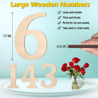 17 inch Large Wooden Sign & for Wall Decor, Big Wood Symbol &, Giant Paintable Blank Wooden Shapes for Crafts, Unfinished Wood Cutouts for Birthday Party, Rustic Wedding, Christmas Decor, Baby Shower