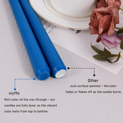 Viyffo Taper Candles, 10 Inch, 4 Pack, Olive Glow – Unscented, Dripless & Smokeless Design, Up to 8 Hour Burn – Long Tall Taper Candlesticks for Wedding, Dinner & Home Decor