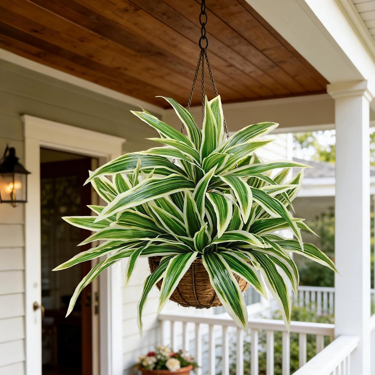 4Pcs Fake Ferns,Faux Outdoor Plants UV Resistant,3D Real Touch Fake Plants Total 60 Blades,Weatherproof Artificial Plants Outdoor Indoor for Garden Porch Home Office Living Room Decor