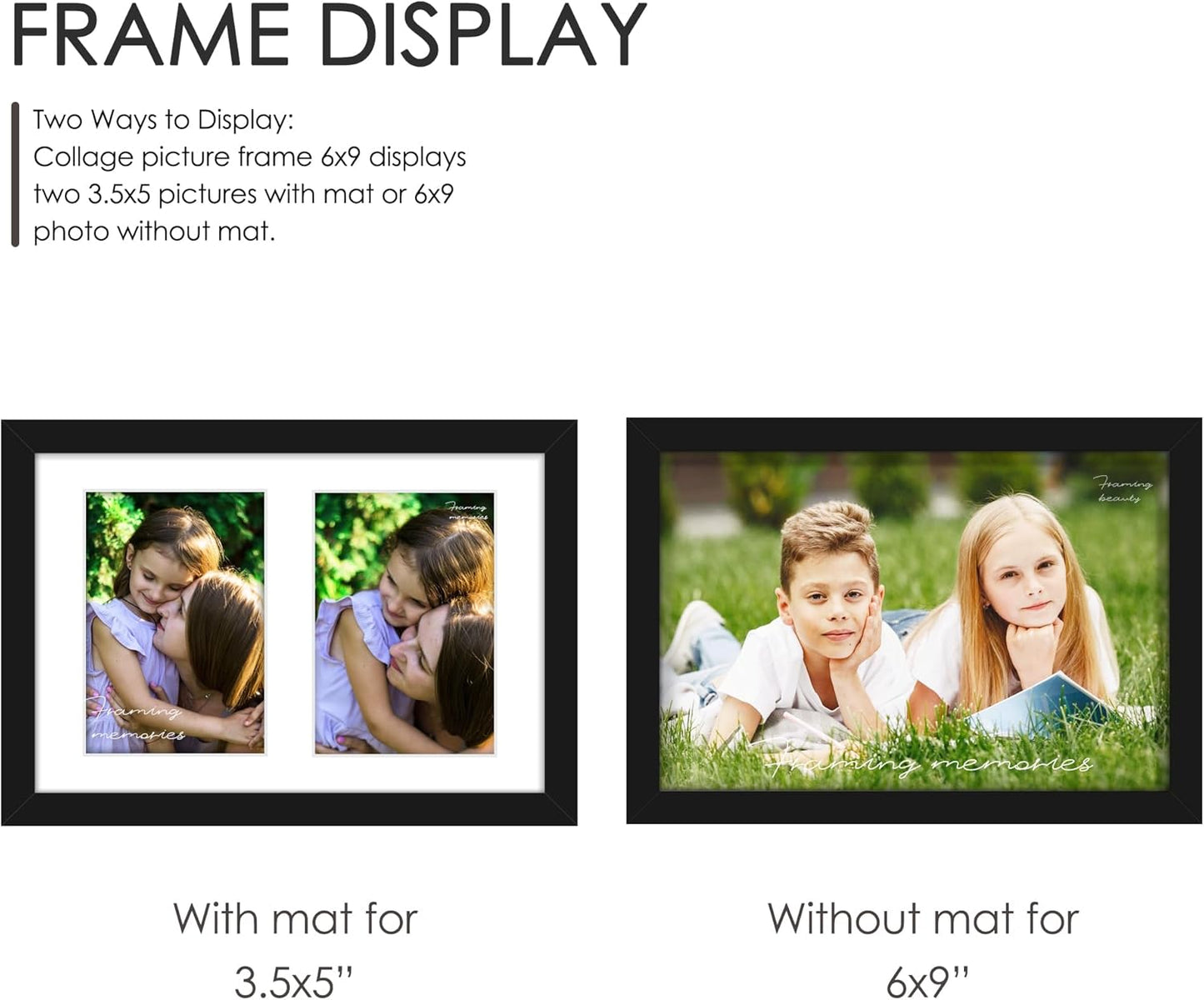 DUENPY 14x26 Collage Picture Frame 4x6 Collage Picture Frame Displays Twelve 4x6 inch Photos Available Horizontal Wall Mounting Display and Vertical Black - Colors B