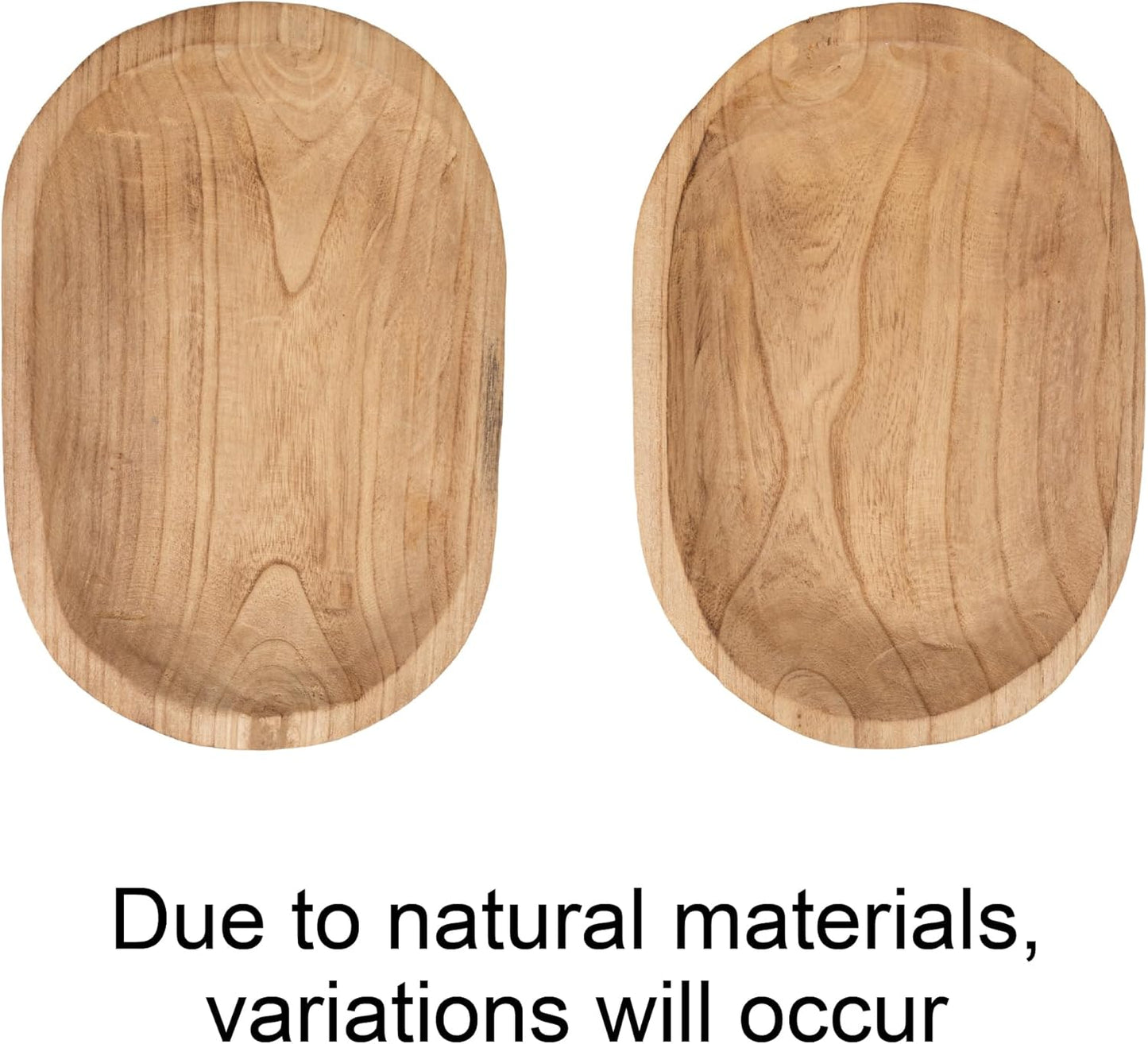 Bloomingville Hand-Carved Paulownia Wood Bowl with Whitewashed Finish
